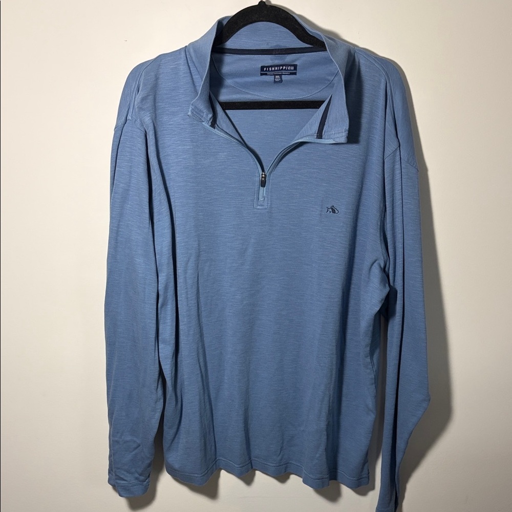 Fish Hippie Men’s 1/4 zip Cotton Blend Long Sleeve Shirt XXL